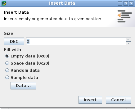 Insert Data Dialog