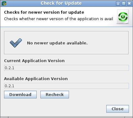 Check for Update Dialog