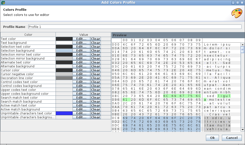 Add Colors Profile Add Colors Profile