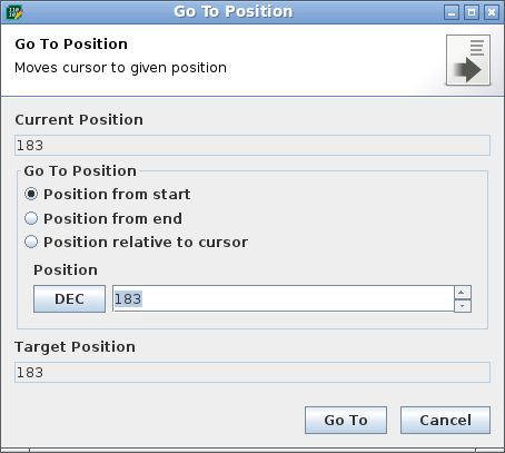 Go To Dialog Go To Dialog
