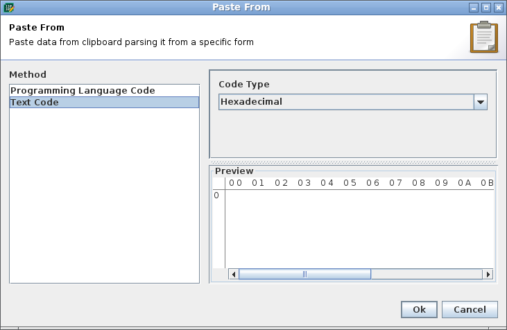 Paste From Dialog Paste From Dialog