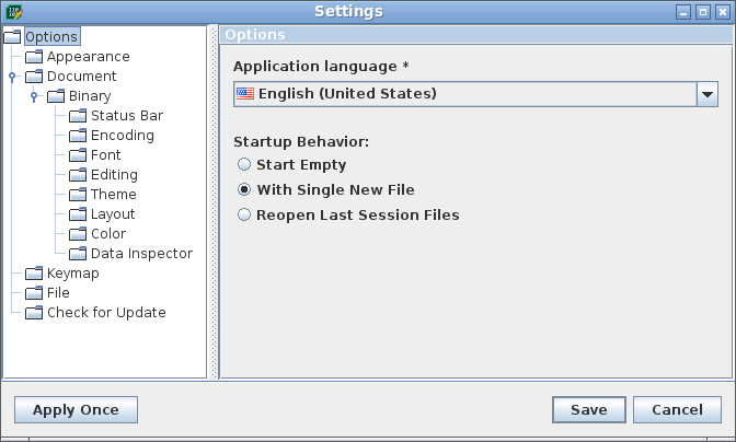 Settings Dialog Settings Dialog