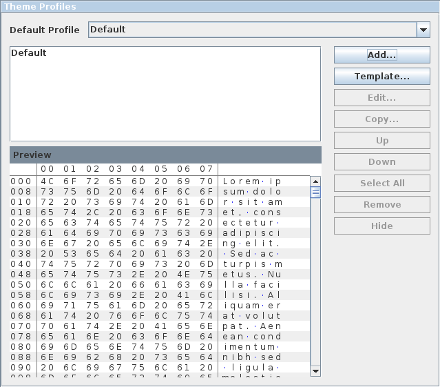 Theme Profiles Options Theme Profiles Options